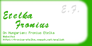 etelka fronius business card